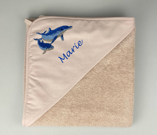 serviette de bain "Famille de Dauphins"