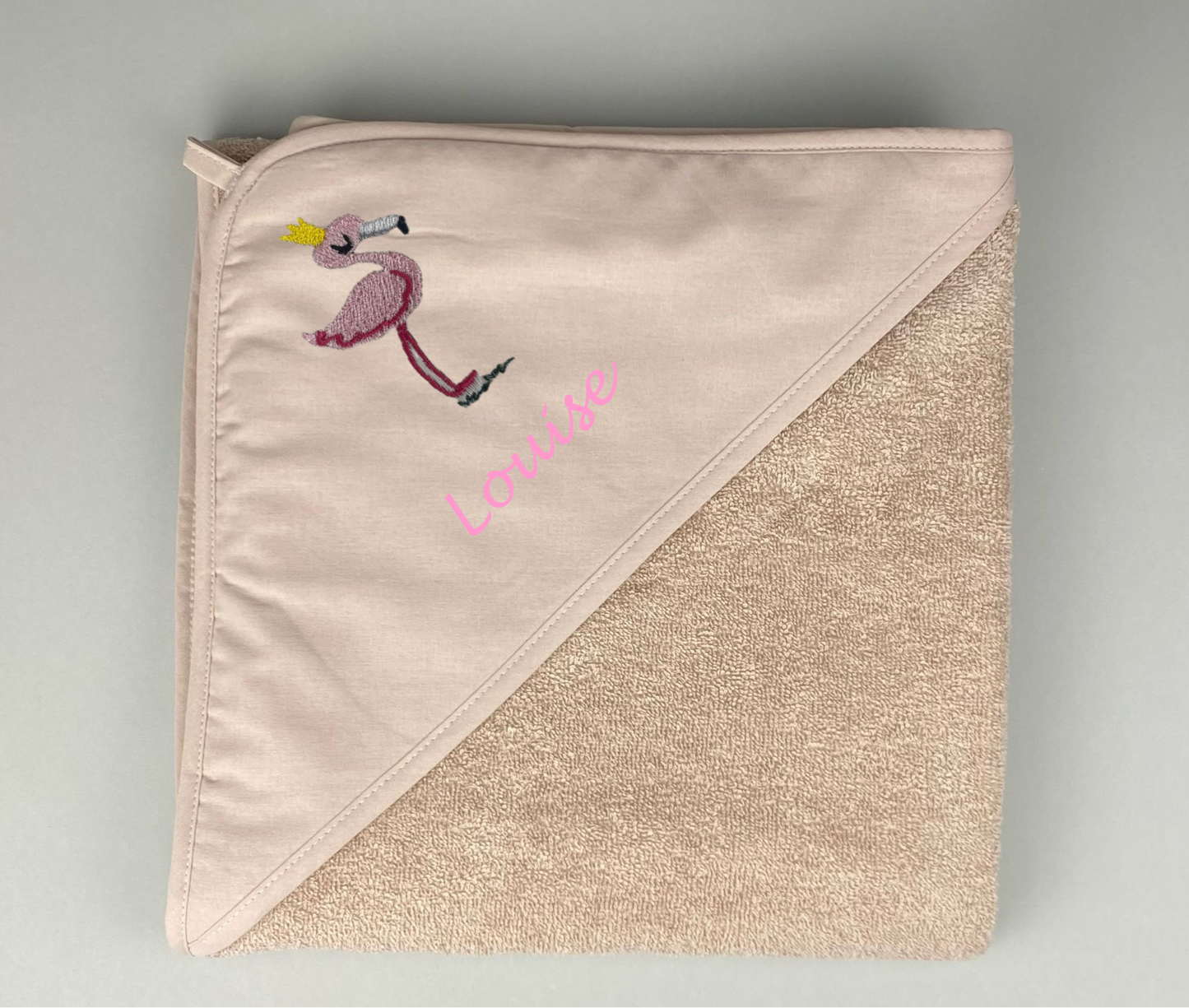 serviette de bain "Flamant rose" 